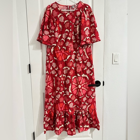 Euc Rhode x Target Zinnia Floral Tropical Prints Bell Sleeve Midi Dress - Picture 5 of 12